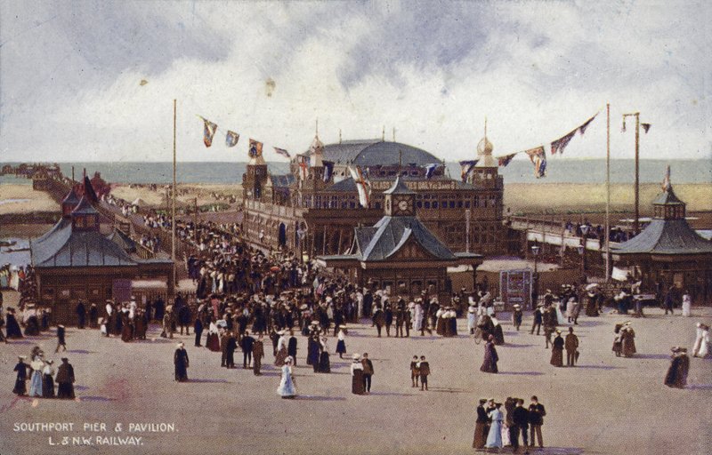 Southport Pier and Pavilion (kolorowe zdjęcie) autorstwa (after) English photographer