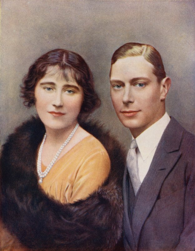 Książę i księżna Yorku w 1926 roku (zdjęcie kolorowe) autorstwa (after) English photographer