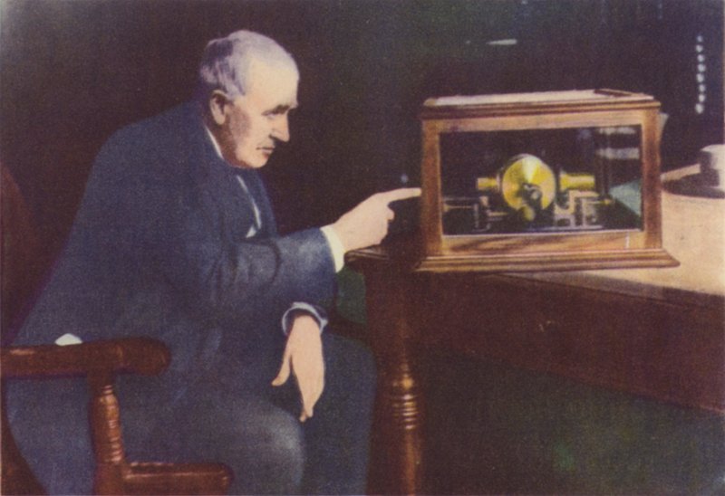 Thomas Alva Edison (kolorowe zdjęcie) autorstwa (after) English photographer