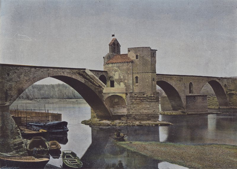 Awinion, Pont Saint-Benezet (kolorowe zdjęcie) autorstwa (after) French Photographer