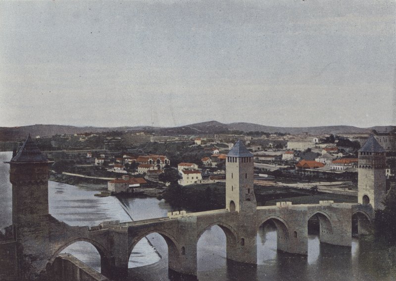 Cahors, Pont Valentre (kolorowe zdjęcie) autorstwa (after) French Photographer
