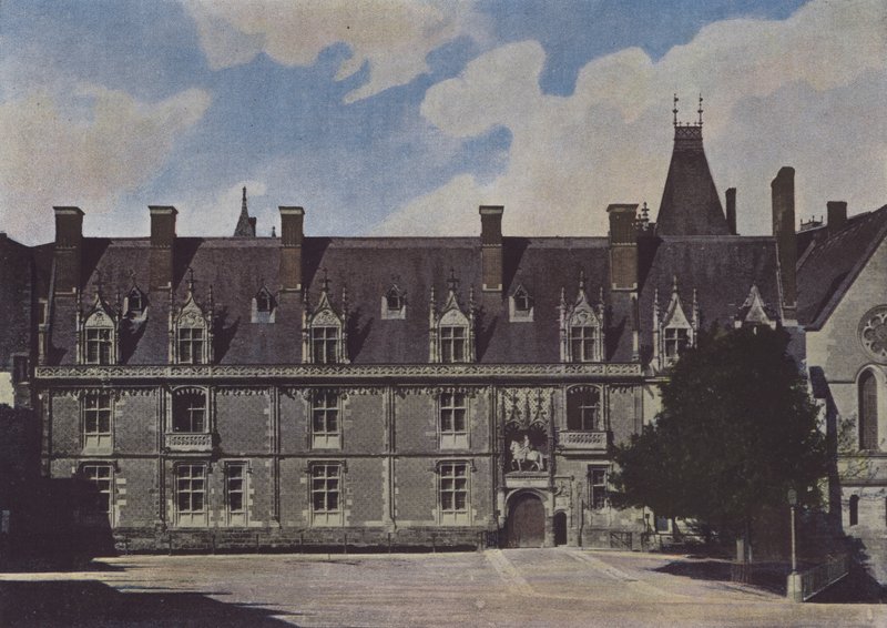 Zamek Blois, fasada na dziedzińcu (zdjęcie kolorowane) autorstwa (after) French Photographer