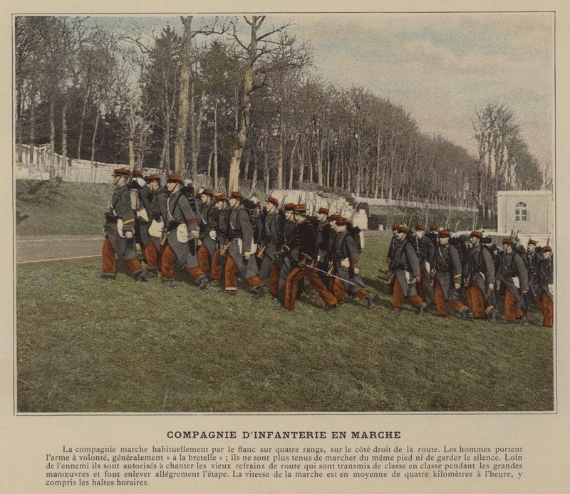 Marszowa Kompania Piechoty (kolorowe zdjęcie) autorstwa (after) French Photographer