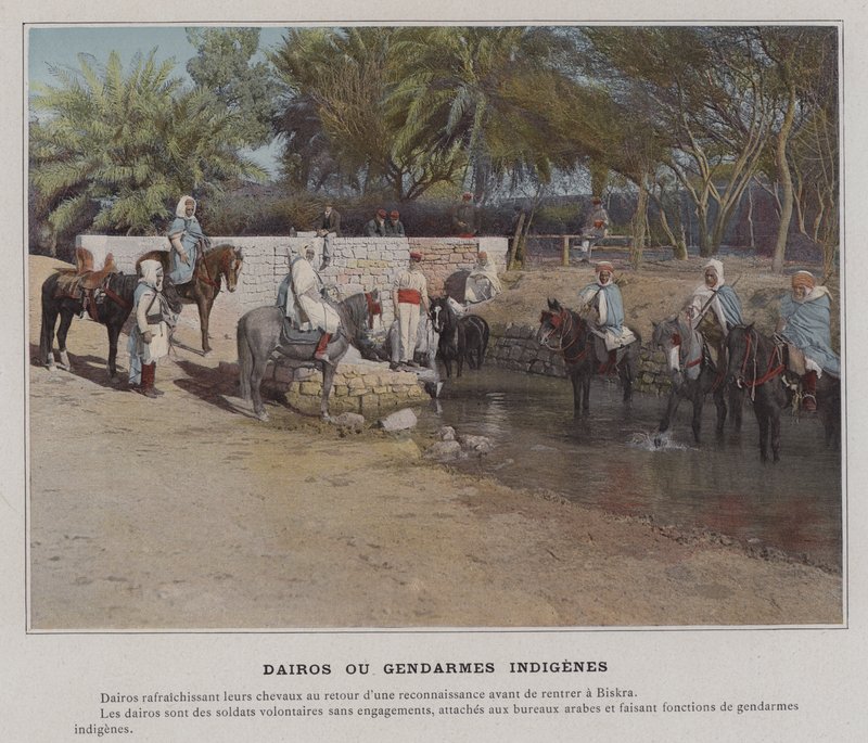 Dairos ou Gendarmes Indigenes (kolorowe zdjęcie) autorstwa (after) French Photographer