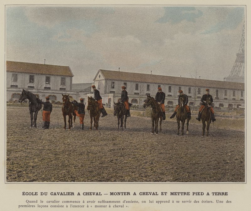 Szkoła Jeździectwa na Koni, Jeździectwa i Zsiadania (kolorowe zdjęcie) autorstwa (after) French Photographer