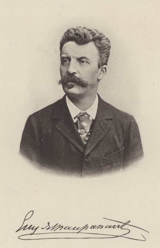 Guy de Maupassant, francuski pisarz, autor opowiadań i powieści (zdjęcie czarno-białe) autorstwa (after) French Photographer