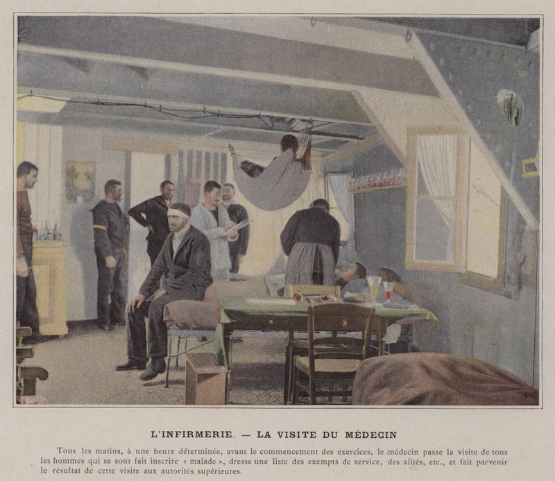 Ambulatorium, Wizyta u lekarza (kolorowe zdjęcie) autorstwa (after) French Photographer
