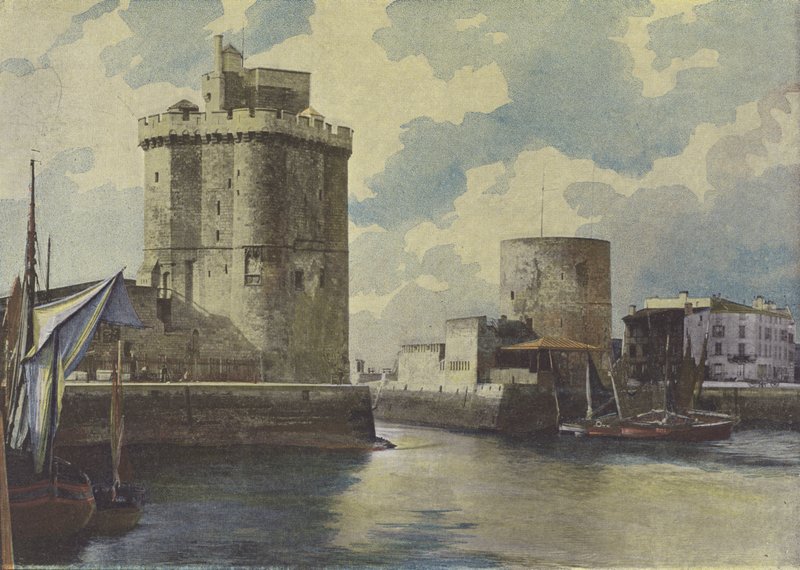 La Rochelle, Wejście do Portu (kolorowe zdjęcie) autorstwa (after) French Photographer