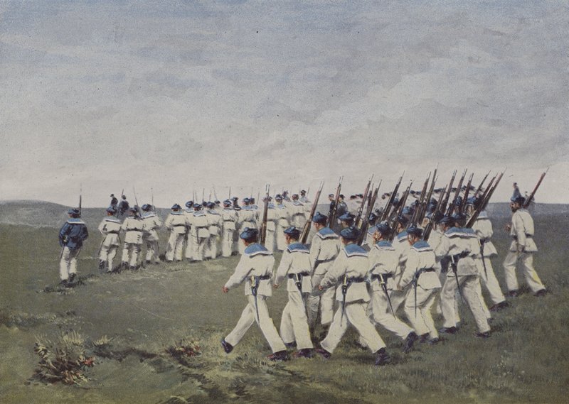 Kompania desantowa (kolorowe zdjęcie) autorstwa (after) French Photographer