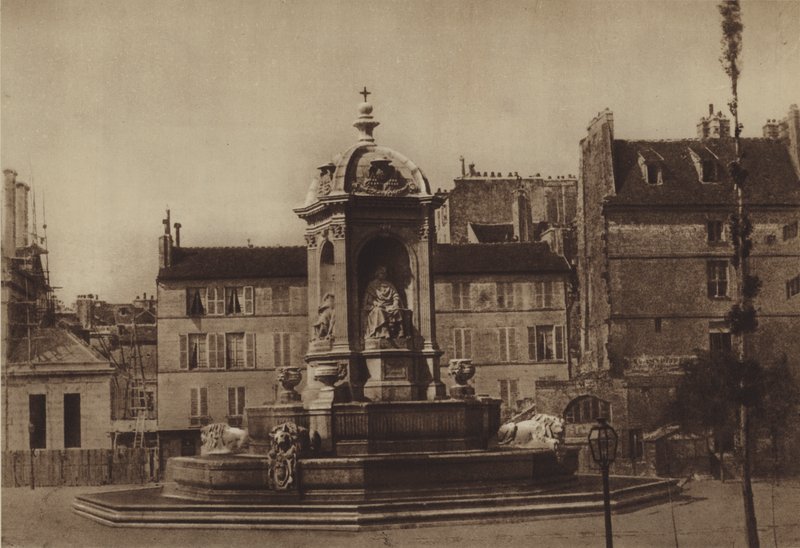 Place Saint-Sulpice w 1853 roku (zdjęcie czarno-białe) autorstwa (after) French Photographer