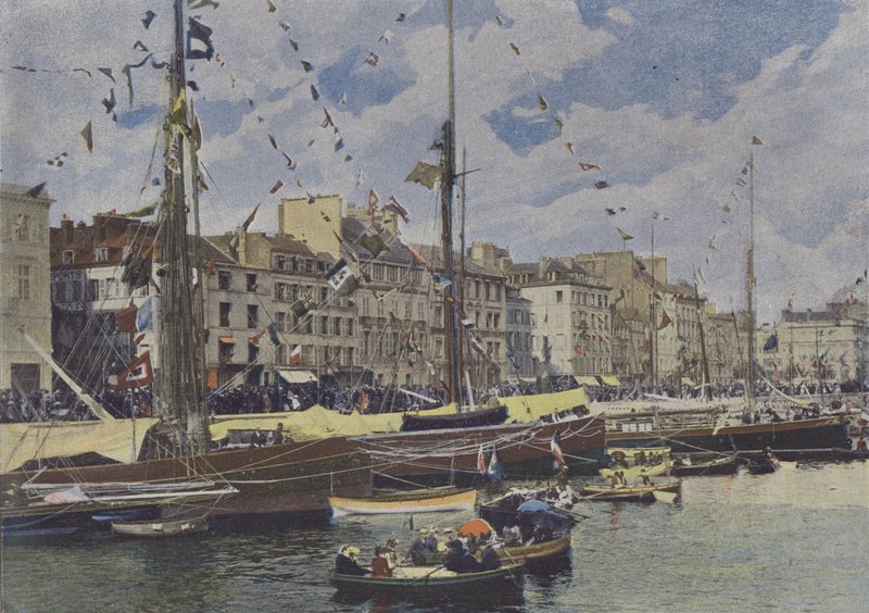 Le Havre, Baseny na wakacjach (kolorowe zdjęcie) autorstwa (after) French Photographer