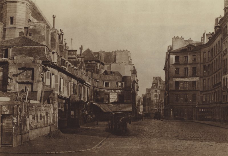 Plac Saint-Martin, widziany od rue Reaumur (zdjęcie czarno-białe) autorstwa (after) French Photographer