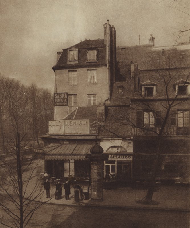 Ten sam róg, widziany z Boulevard du Palais (zdjęcie czarno-białe) autorstwa (after) French Photographer