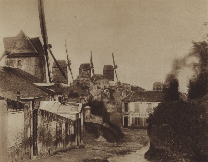 Młyny w Montmartre w 1845 r. (zdjęcie czarno-białe) autorstwa (after) French Photographer