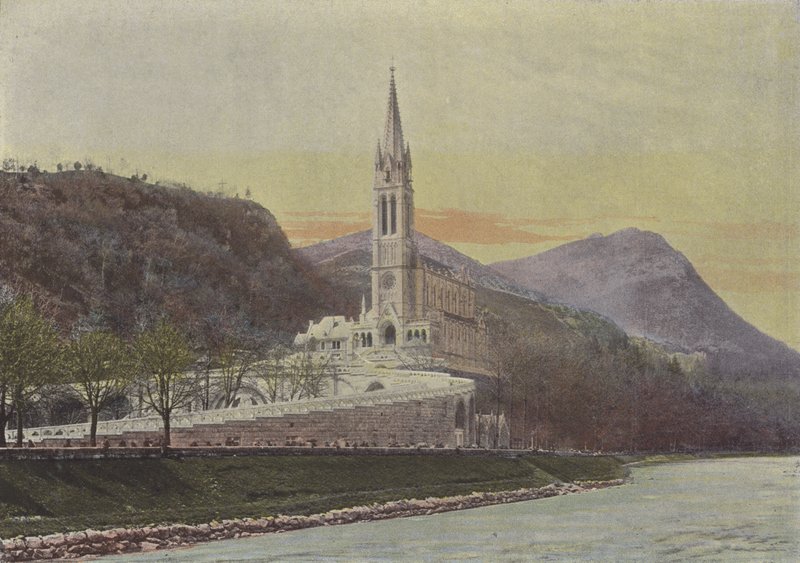 Lourdes, Bazylika (kolorowe zdjęcie) autorstwa (after) French Photographer