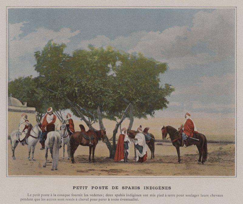 Mała Poczta Rodowitych Spahisów (kolorowe zdjęcie) autorstwa (after) French Photographer