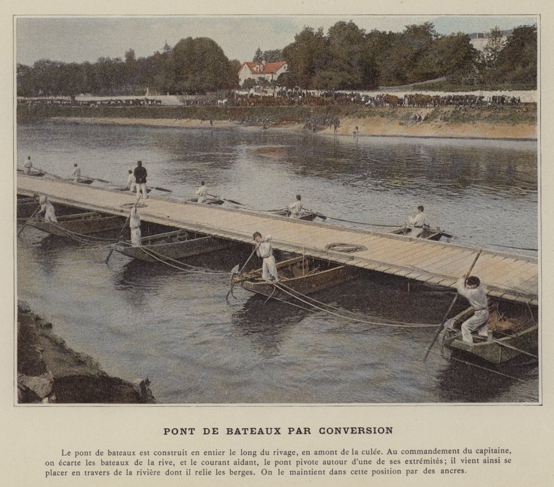 Bridge of Boats by Conversion (kolorowe zdjęcie) autorstwa (after) French Photographer
