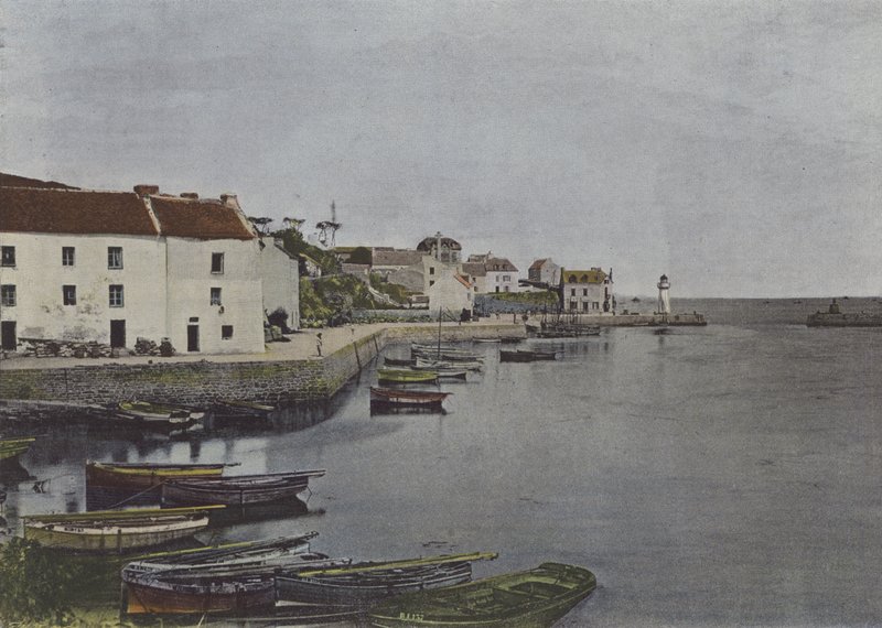 Port Sauzon, w Belle-Ile (kolorowe zdjęcie) autorstwa (after) French Photographer