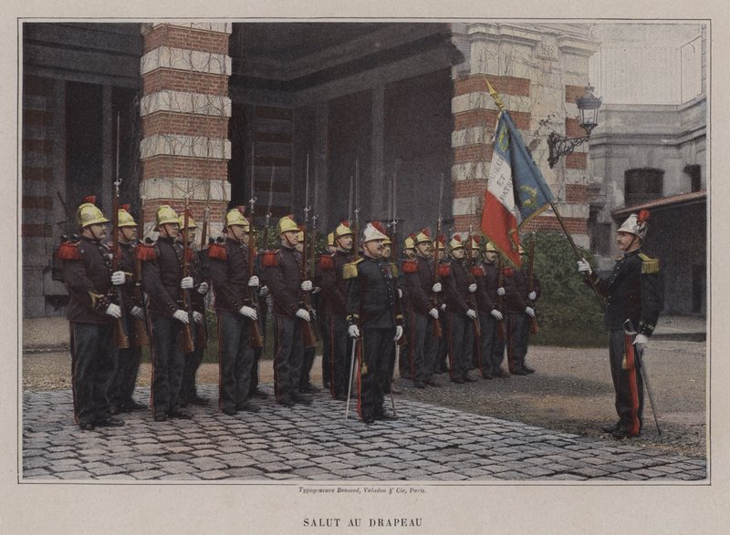 Salute to the Flag (kolorowe zdjęcie) autorstwa (after) French Photographer