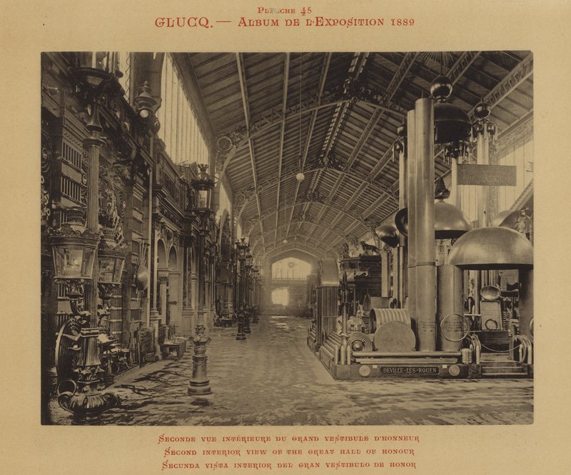 Drugi widok wnętrza Wielkiej Sali Honorowej (zdjęcie czarno-białe) autorstwa (after) French Photographer