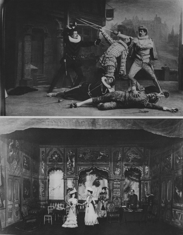 Dwie sceny z popularnych sukcesów (zdjęcie czarno-białe) autorstwa (after) French Photographer