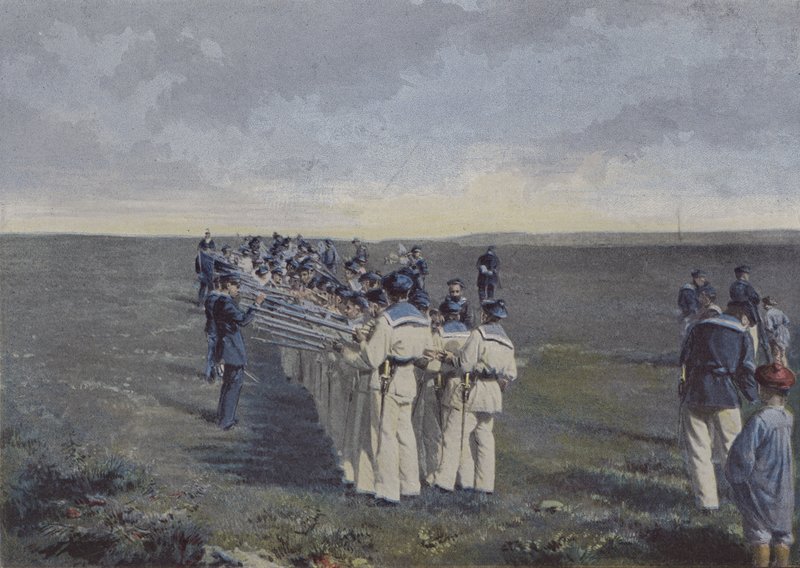 Wizyta broni po strzale (kolorowe zdjęcie) autorstwa (after) French Photographer