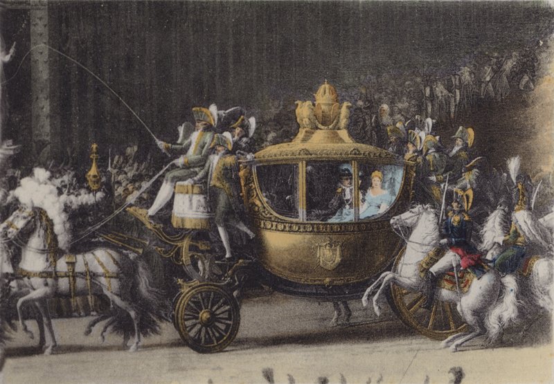 Powóz Napoleona 1, 2 kwietnia 1810, Powóz Napoleona 1, 2 kwietnia 1810 (zdjęcie kolorowe) autorstwa (after) French Photographer