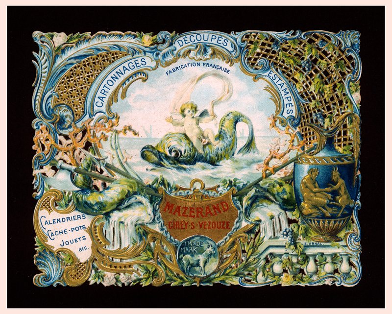 Karta reklamowa drukarni Mazerand, Cirey-sur-Vezouze, Francja (chromolitografia) autorstwa (after) French School