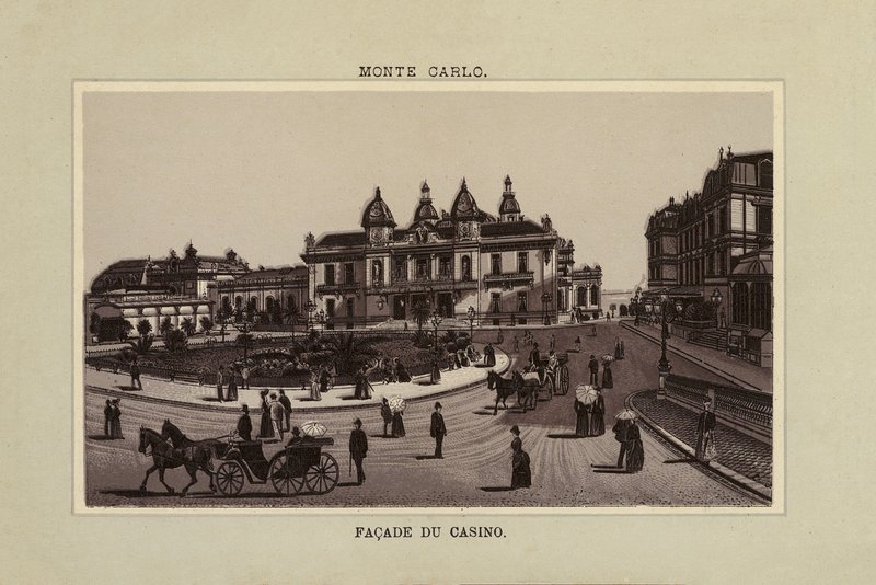 Monte Carlo, fasada kasyna (litografia) autorstwa (after) French School