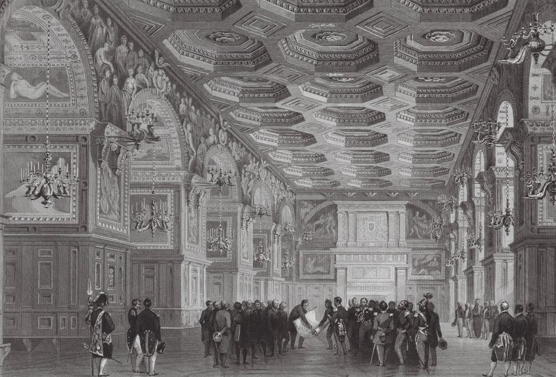 Pałac Fontainebleau (rycina) autorstwa (after) French School