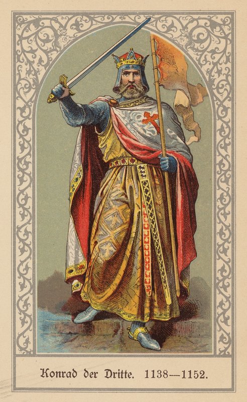 Konrad III, Święty Cesarz Rzymski (kolorowa litografia) autorstwa (after) German School