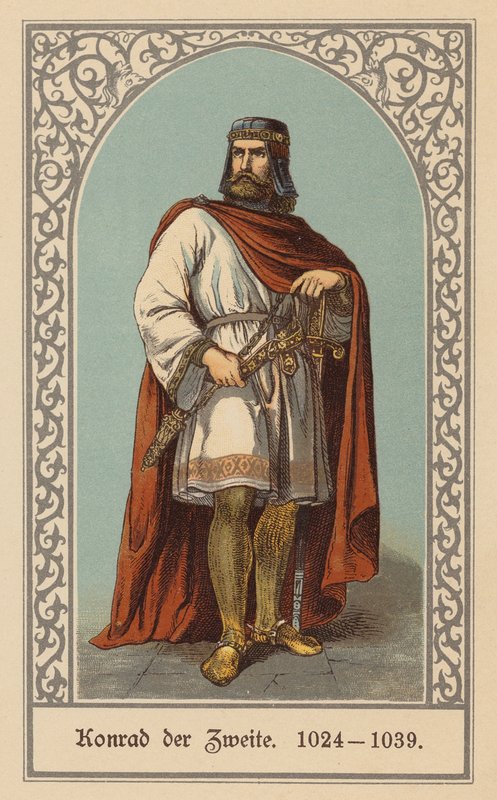 Konrad II, Święty Cesarz Rzymski (kolorowa litografia) autorstwa (after) German School