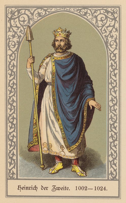 Henryk II, Święty Cesarz Rzymski (kolorowa litografia) autorstwa (after) German School