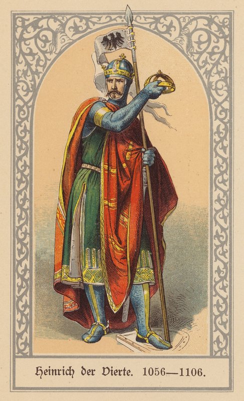 Henryk IV, Święty Cesarz Rzymski (kolorowa litografia) autorstwa (after) German School