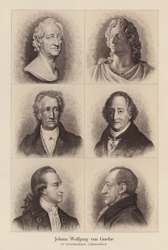 Johann Wolfgang von Goethe, niemiecki poeta i dramaturg (litografia) autorstwa (after) German School