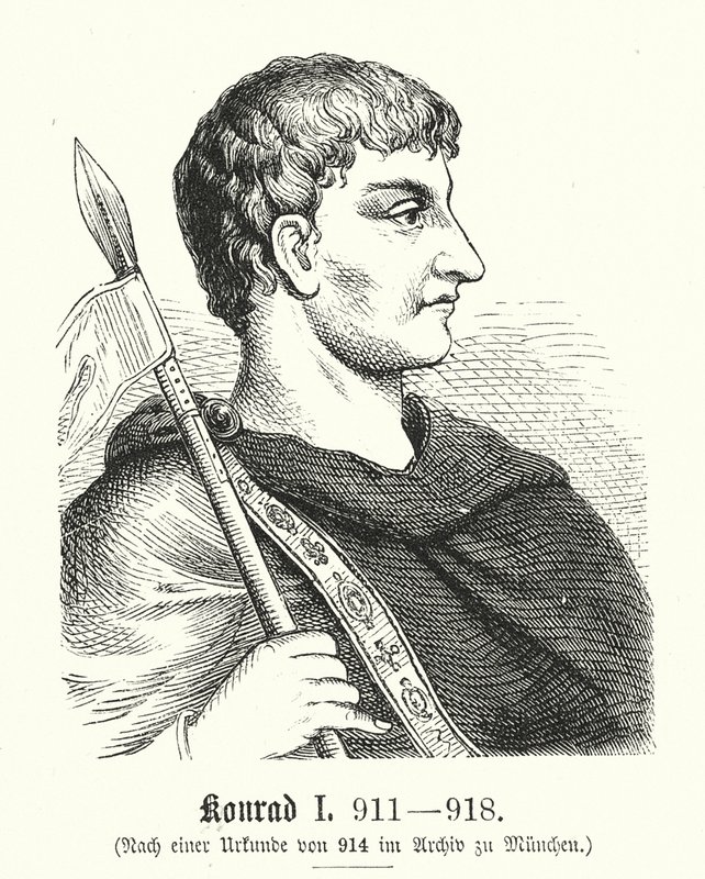 Konrad I, 881-918 (rycina) autorstwa (after) German School