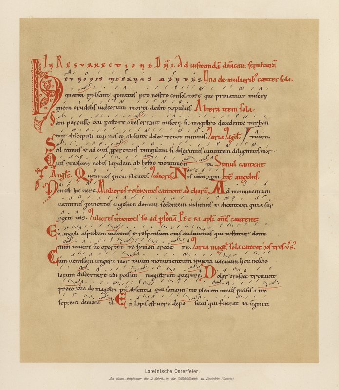 Łacińskie obchody Wielkanocy (kolorowa litografia) autorstwa (after) German School