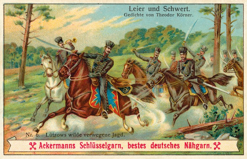 Dziki pościg Lutzowa. (chromolit) autorstwa (after) German School