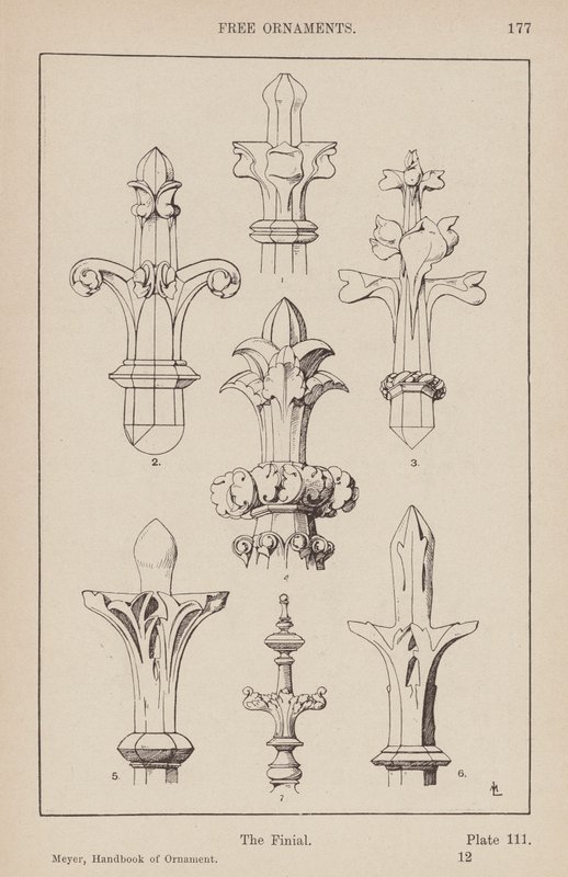 Ornament: Bezpłatne ozdoby, Zwieńczenie (grawerunek) autorstwa (after) German School