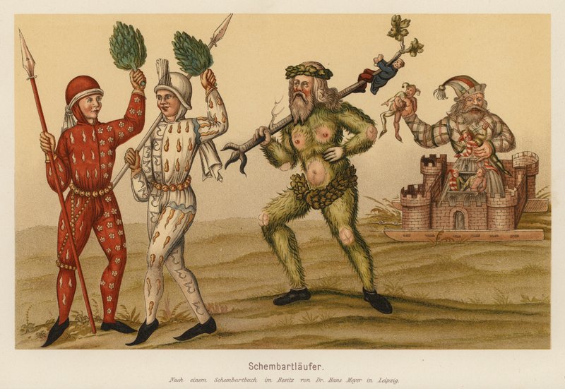 Schembart Carnival, Norymberga (kolorowa litografia) autorstwa (after) German School