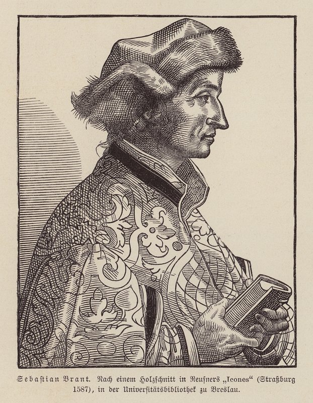 Sebastian Brant, niemiecki renesansowy humanista i satyryk. (drzeworyt) autorstwa (after) German School