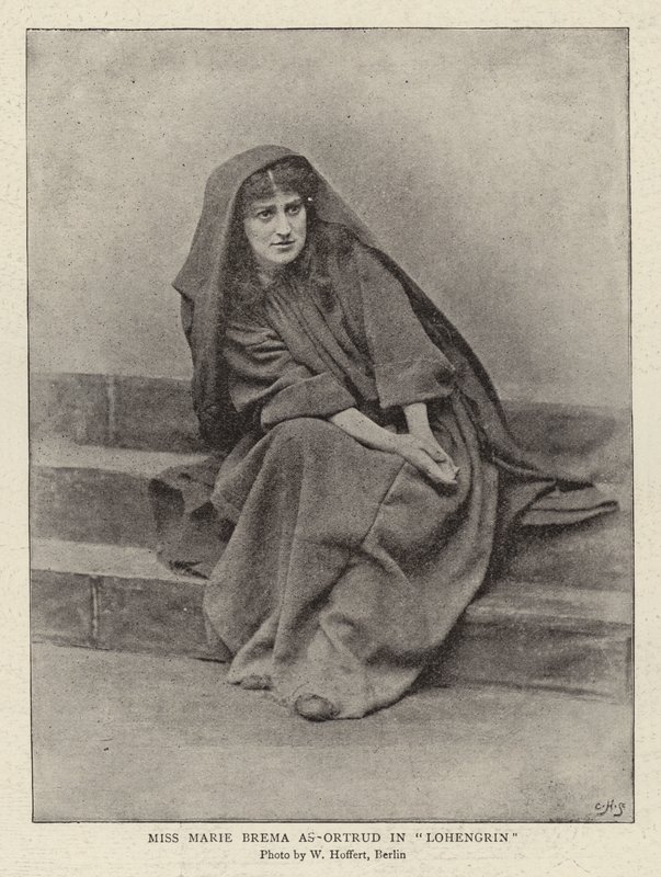 Panna Marie Brema jako Ortruda w "Lohengrinie" (zdjęcie czarno-białe) autorstwa (after) German photographer