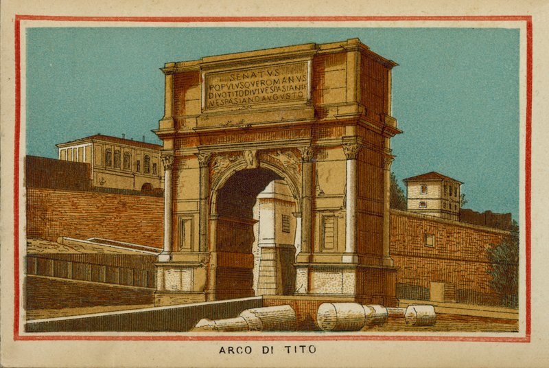 Roma / Rzym: Łuk Tytusa (kolorowa litografia) autorstwa (after) Italian School