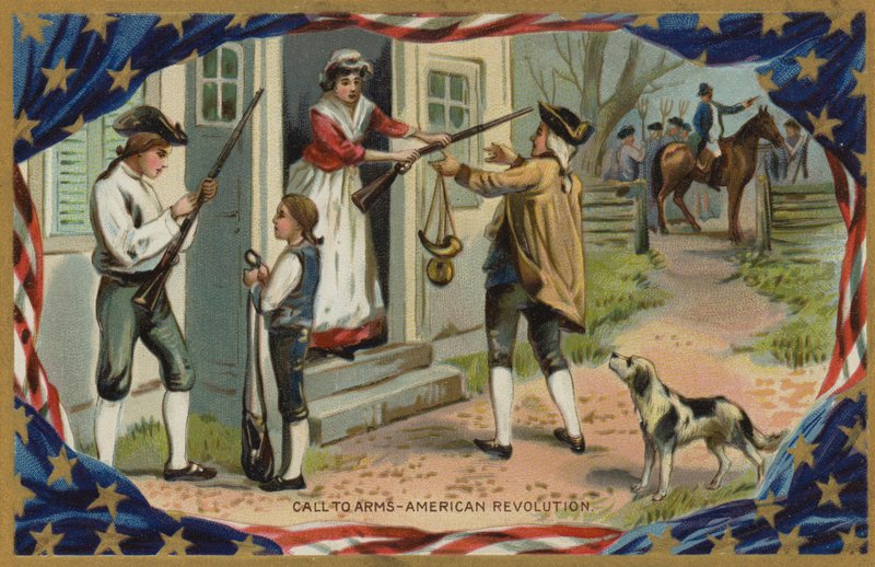 Wezwanie do broni, rewolucja amerykańska autorstwa American School