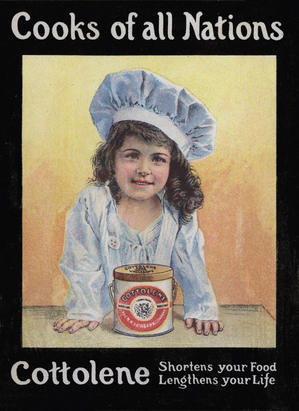 Ilustracja okładki do broszury Cooks Of All Nations wyprodukowanej przez Cottolene autorstwa American School