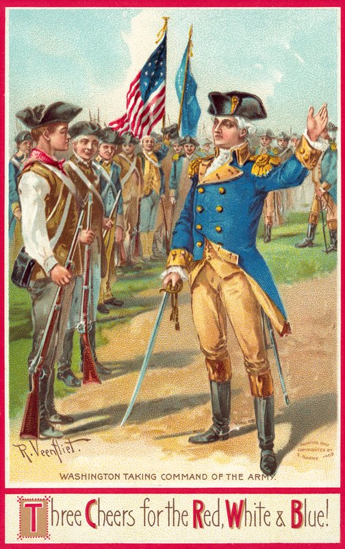 George Washington przejmuje dowództwo nad armią autorstwa American School