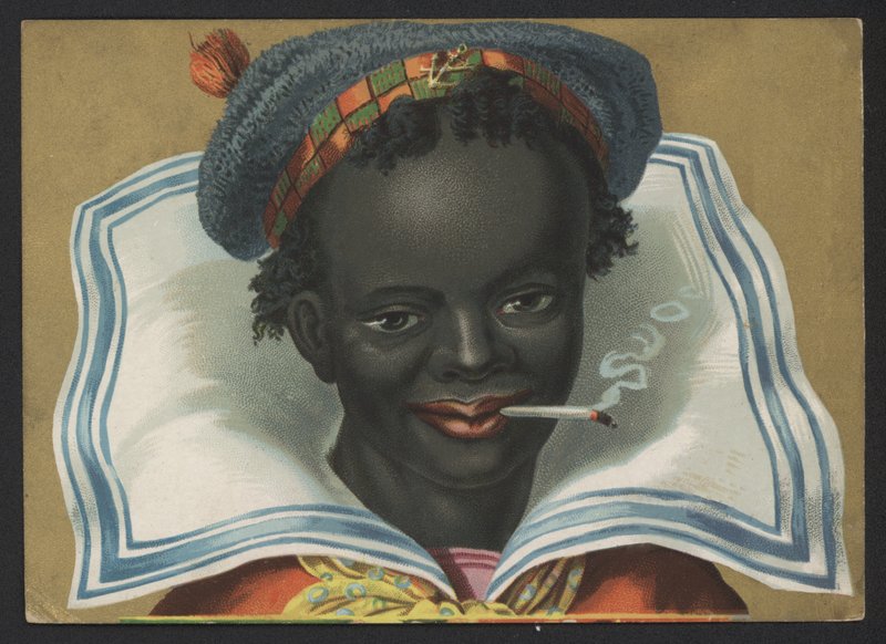 Portret czarnoskórego mężczyzny palącego papierosa autorstwa American School