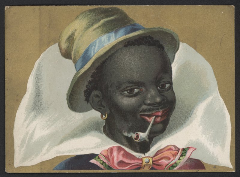 Portret czarnoskórego mężczyzny palącego fajkę autorstwa American School