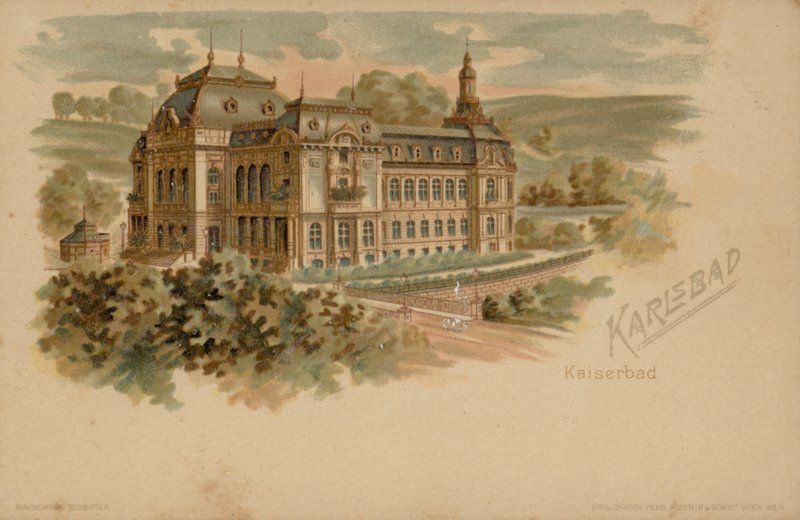Kaiserbad spa w Karlsbadzie (Karlovy Vary), Cesarstwo Austro-Węgier, XIX wiek autorstwa Austrian School