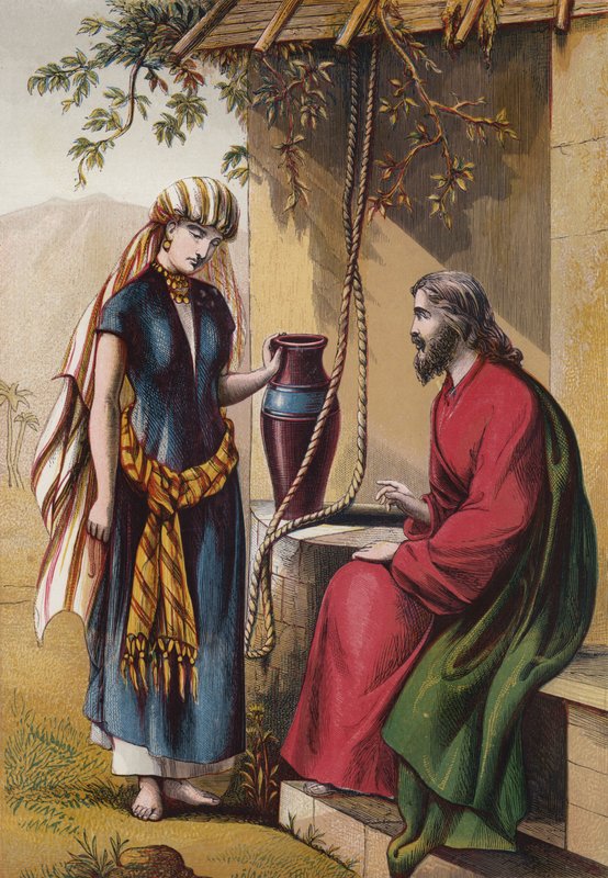 Chrystus i Niewiasta Samarii autorstwa English School